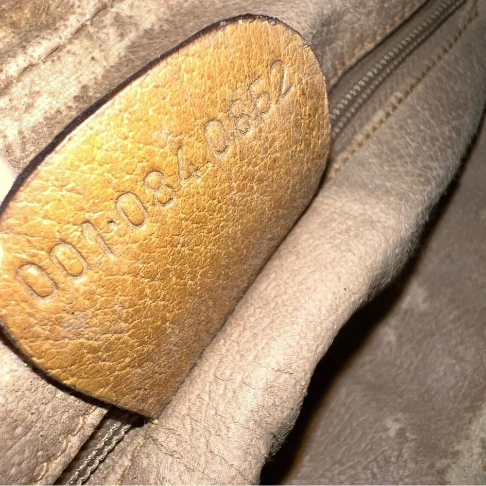 Gucci Vintage GG Monogram Canvas Crossbody Bag Brown Leather Trim Messenger - Picture 12 of 12